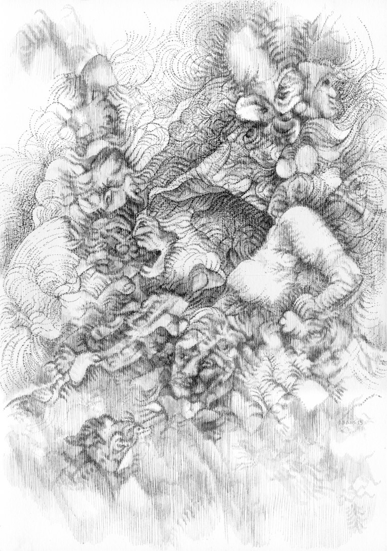 1holiday for soul strings 42x29.5 cm indian ink on paper 2015