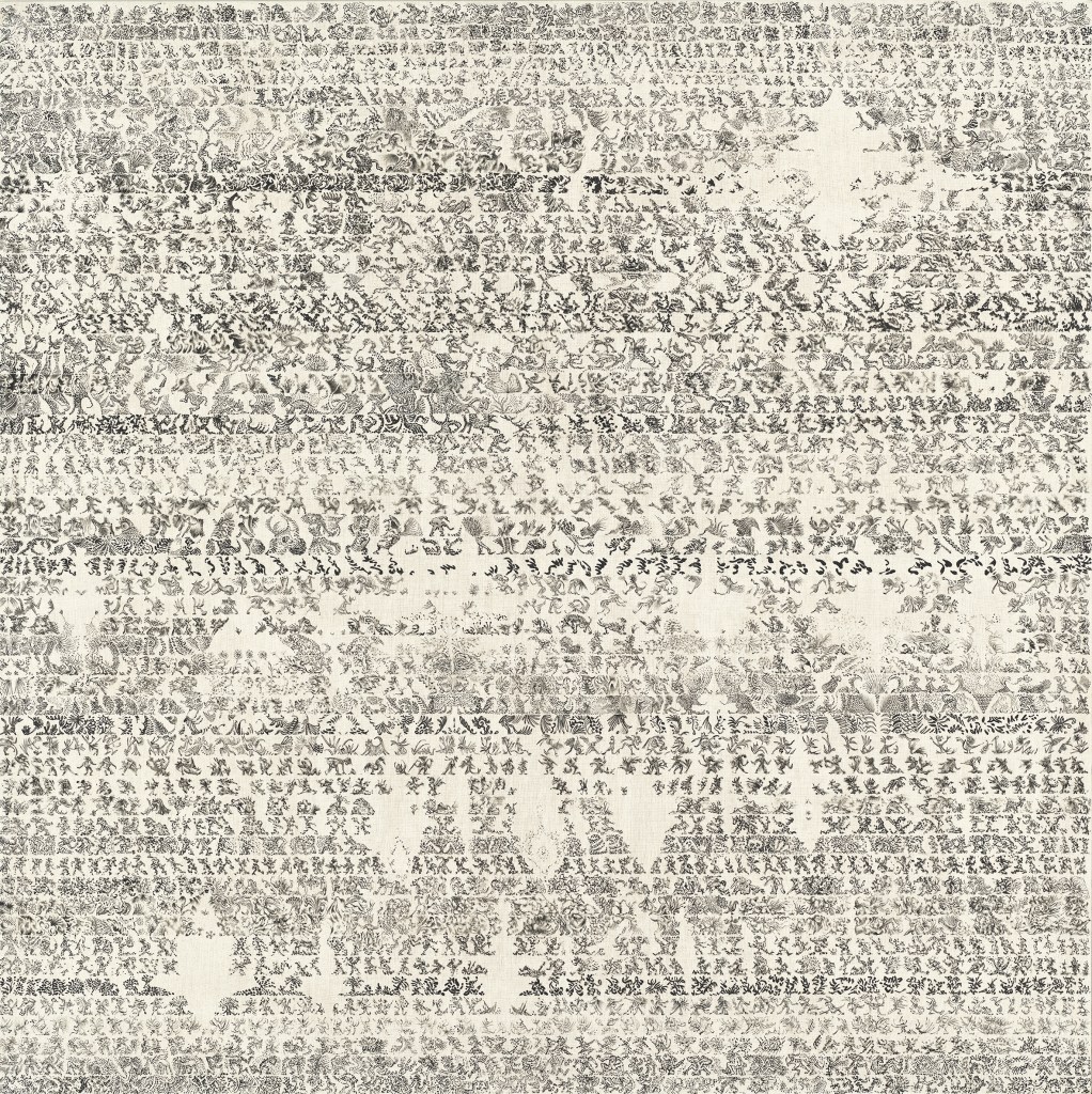 Αδρέας Βαης διαβάζοντας τα άνθη του κακού 109 x109 ελ. ακρυλικό σε καμβά (L+R) (300.00 dpi) (2019_12_10) (904)